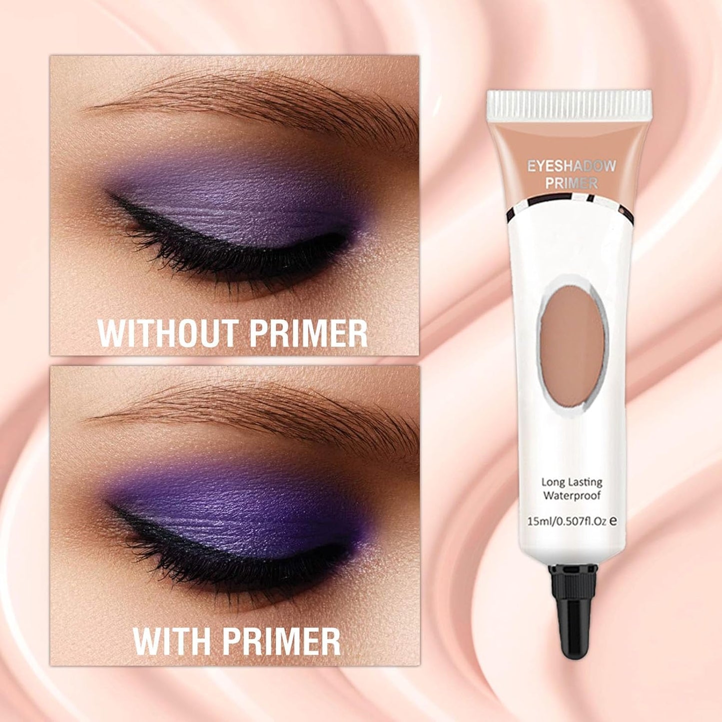 LYNTYAOU Eyeshadow Primer, Eye Primer, Long Lasting Waterproof Pigment Base for Eyeshadow, 24 Hours Smudge-proof Professional Primer Cream, Enhance Eye Color Cut-crease Eye Makeup(Skin Color)