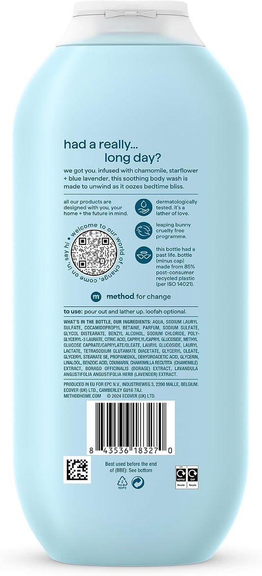Method Body Wash, Wind Down, Shower Gel, Chamomile, Starflower and Blue Lavender Scent, Pack of 1, 532ml