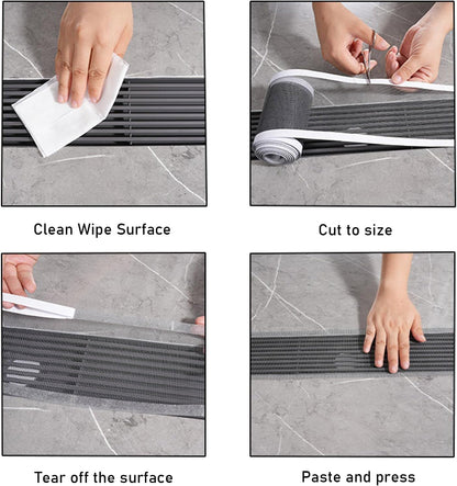 Shower Hair Strainer 100mm x 10m, Self-Adhesive Shower Drain Strainer, Disposable Mesh Hair Catcher with Plastic Scraper, Drain Filter for Showers, Bathtubs, and Kitchens