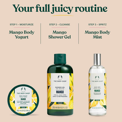 The Body Shop Mango Body Yogurt (1x 200ml), Fast-Absorbing Body Moisturiser, Lightweight Gel-Cream for Normal to Dry Skin, 48H Hydration Body Lotion, Vegan Body Care