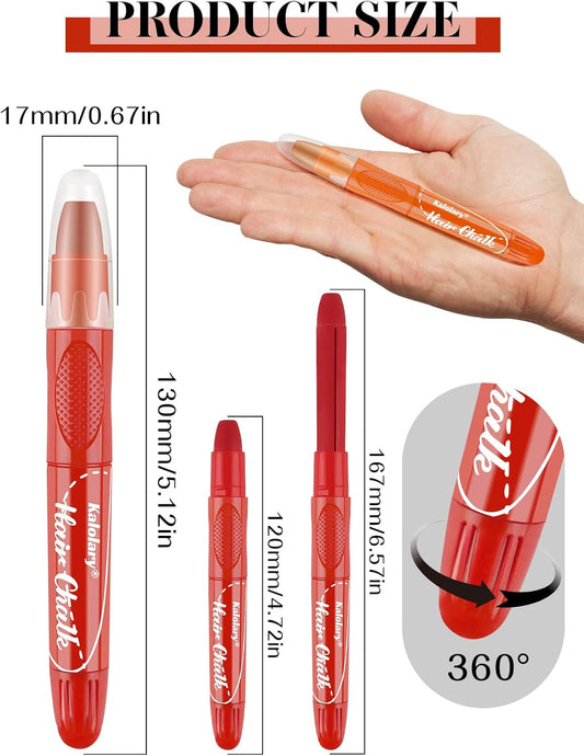 Kalolary 12 Color Hair Chalk Temporary Hair Color- Hair Color Pens Washable Color Dye Markers for Kids Girls Hair Dyeing Party, Cosplay, Halloween, Christmas