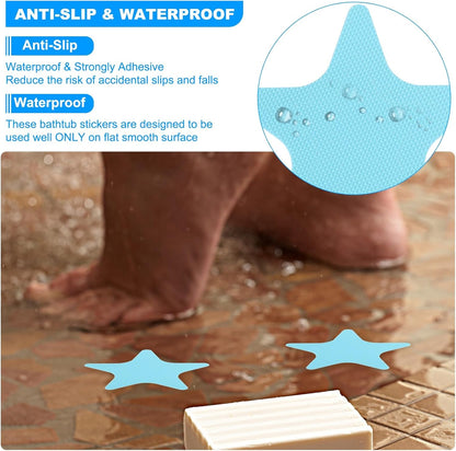 PATIKIL Bathtub Non Slip Stickers, 12 Pack Star Safety Shower Floor Anti Slip Stickers with Adhesive Decals Scraper for Bath Tub Shower Floor Stair, Black