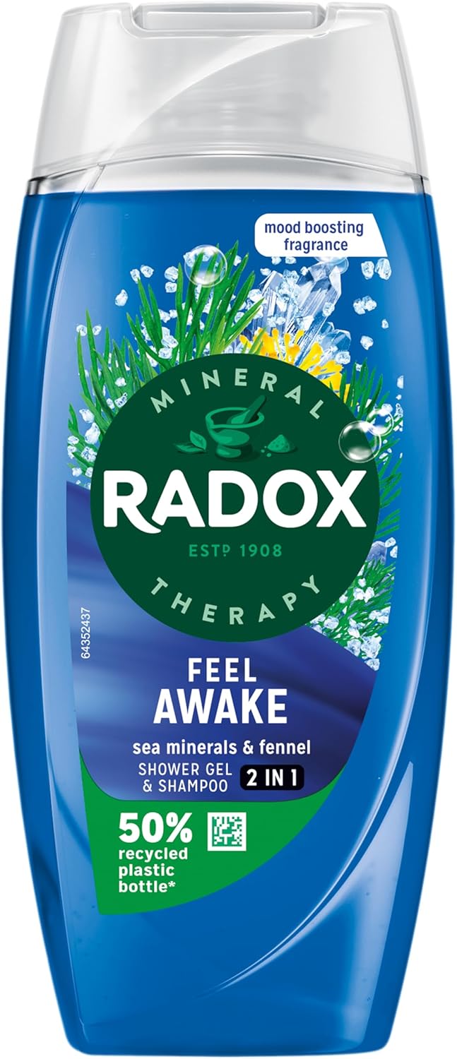 Radox Mineral Therapy Feel Awake 2‑in‑1 Shower Gel & Shampoo – a breezy start to the day