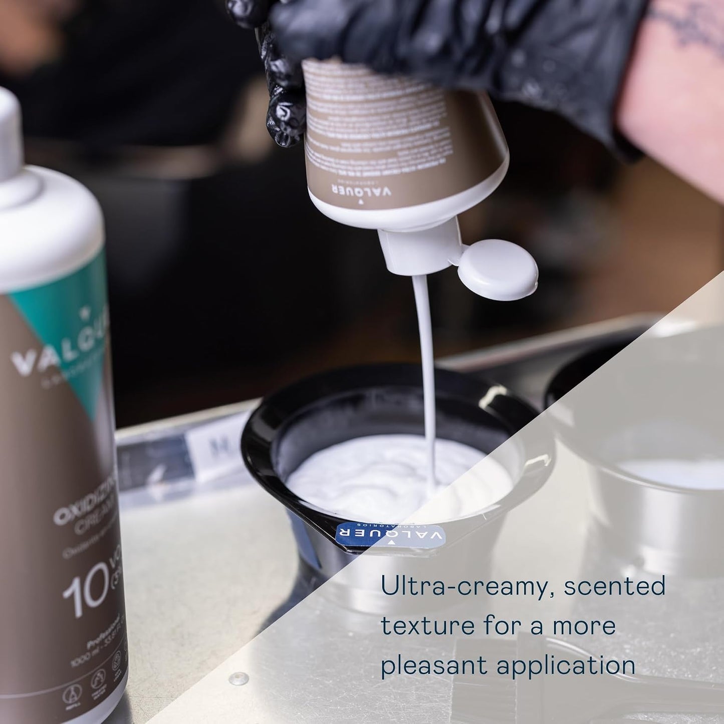 VALQUER Premium Cream Peroxide 10 Vol. | 1 L | Professional Cream Developer for Hair Colour &amp; Bleaching with Argan Oil | 3% Formula | Vegan