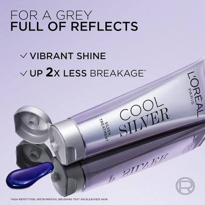 L'Oréal Paris Hair Dye, Permanent Hair Color Cool Silver Pure White, Excellence Universal Nudes, No Ammonia Home Hair Colour with Hyaluronic Acid &amp; Micro-Keratin, Up to 100% Grey Coverage