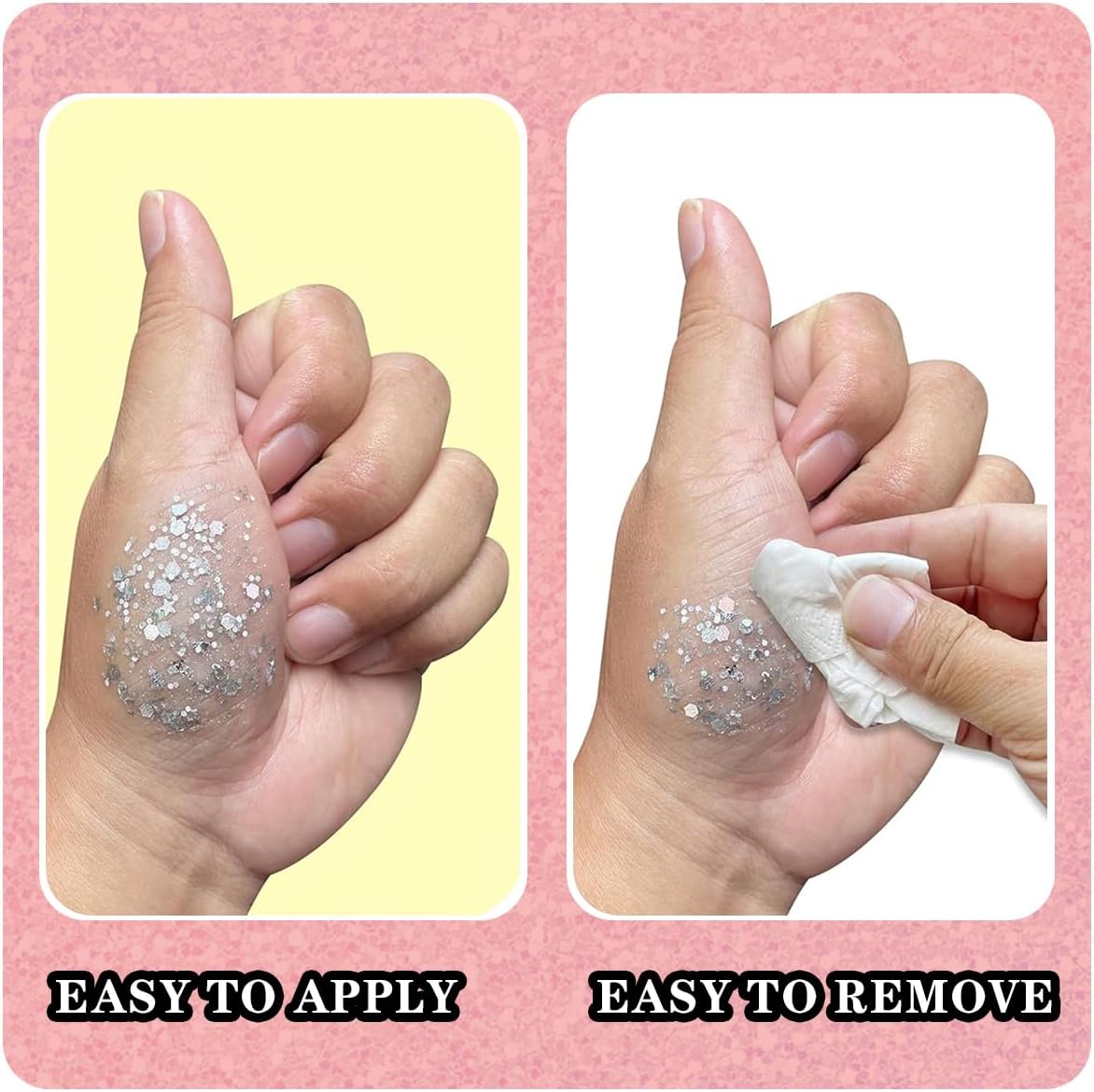 3 Color Face Body Paint, Face &amp; Body &amp; Eye &amp; Lip Festival Holographic Glitter for Party (3PCS)