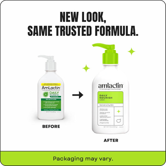AmLactin Daily Moisturizing Body Lotion | Instantly Hydrates, Relieves Roughness | Powerful Alpha-Hydroxy Therapy Gently Exfoliates | Smooths Rough, Dry Skin | Paraben-Free 7.9 oz.