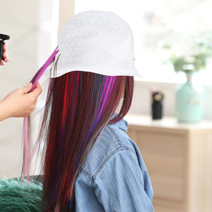 Silicone Highlight Cap Kit, Highlighting Cap with Hook Hair Dye Comb Brush, Professional Highlighting Cap and Hook Kit for Women Men