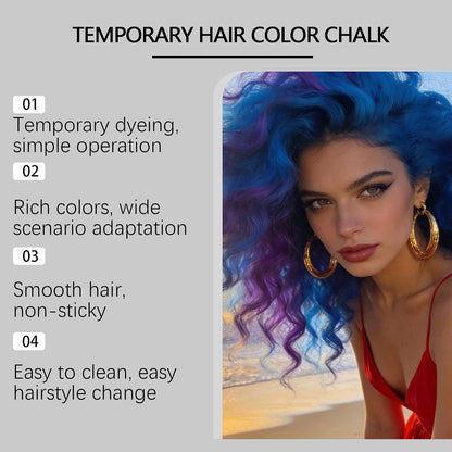 Purple Temporary Hair Colour Stick Comb, Retractable Washable Hair Chalk for Instant Styling, Halloween, Cosplay, Parties, Festivals &amp; Creative Looks (Purple)