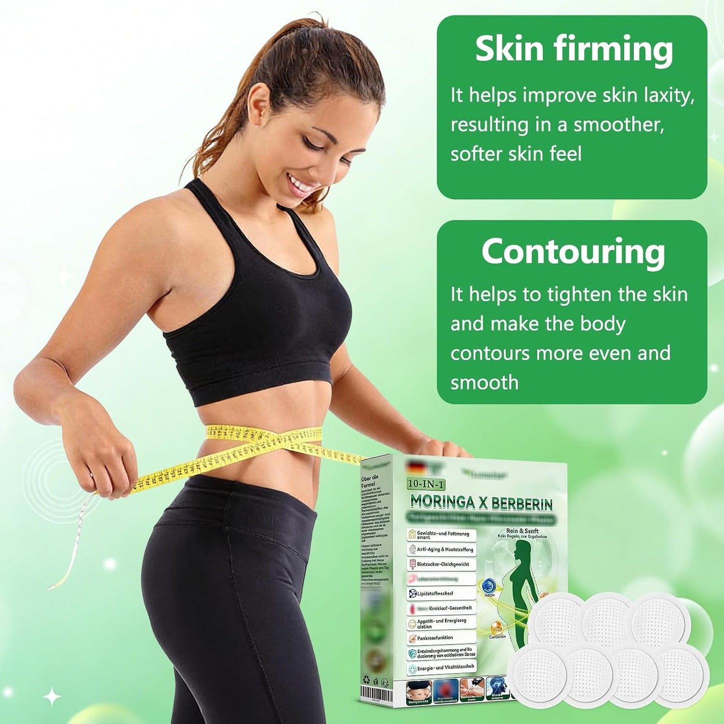 Moringa 10-in-1 Advanced Nano Microneedle Patches, 7Pcs Professional Microneedle Patches, Natural Slim Skin patche for Women and Men, Gentle for All Skin (2 boxes) B