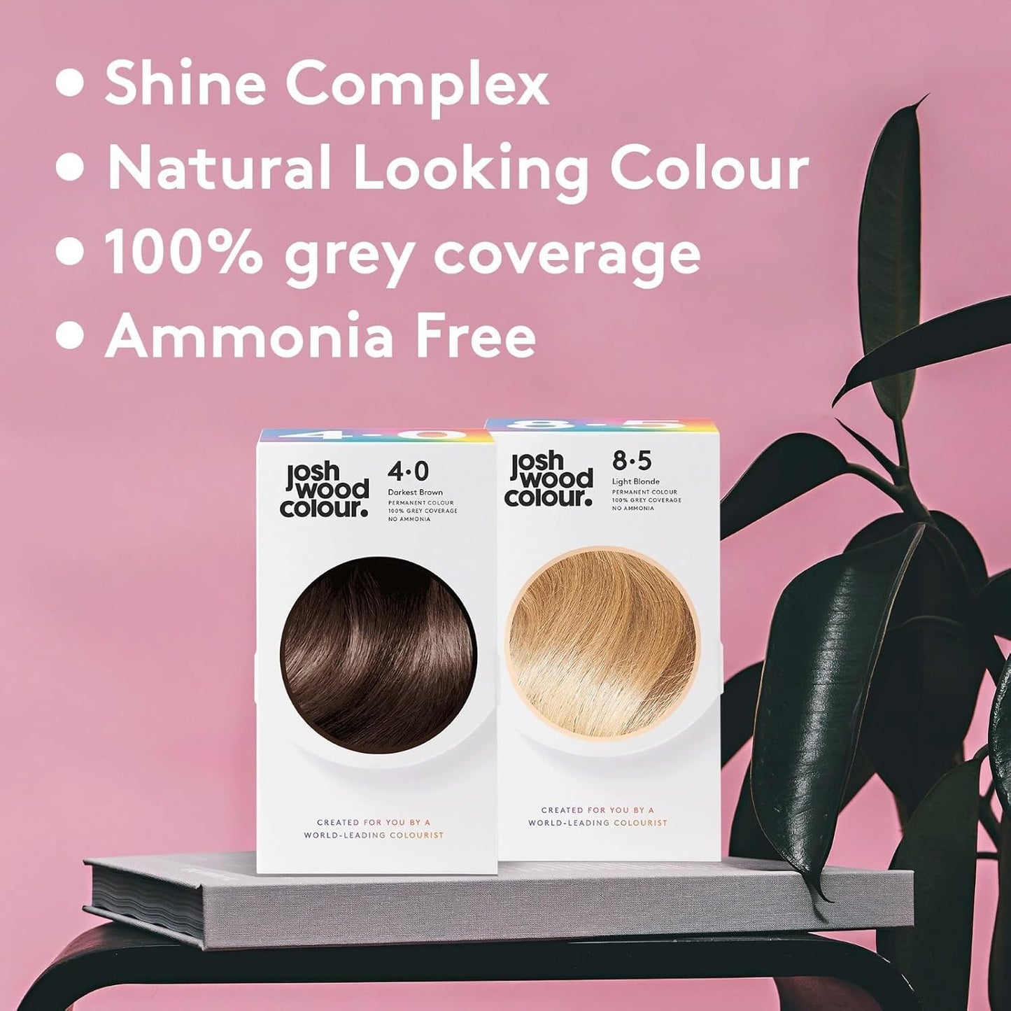 Josh Wood Colour Permanent Hair Dye, 6.0 Light Brown, Ammonia-Free, 148ml | 100% grey coverage, vegan formula, shine complex for glossy hair, salon-created colour, easy root-to-tip application