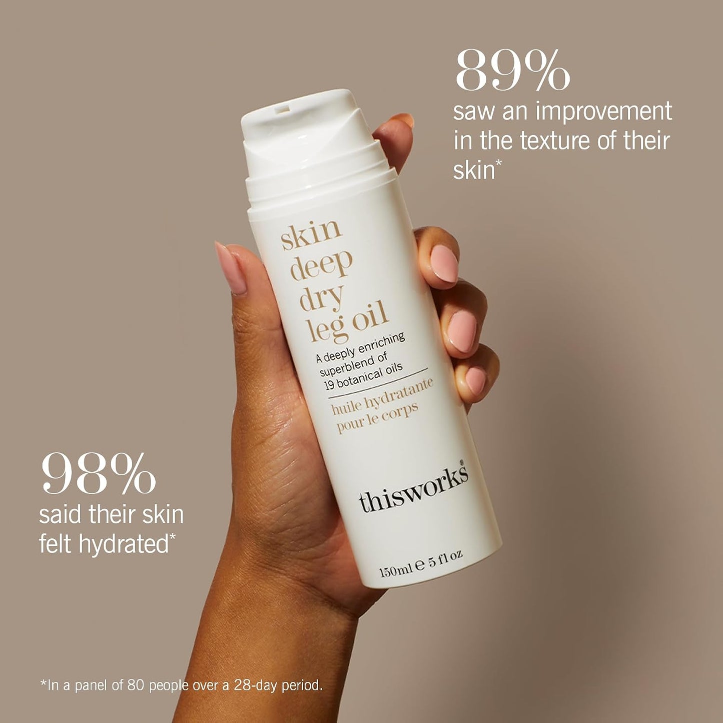 This Works Skin Deep Dry Leg Oil, 150 ml - Body Oil for Dry Skin - Nourishing Body Moisturiser Enriched with 19 Essentials Oils including Sandalwood, Jojoba, Coconut and Rose Oil for a Hydrating Glow