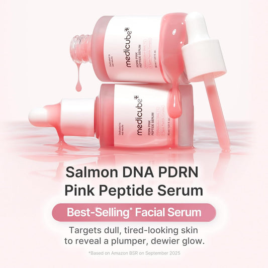 medicube Salmon DNA PDRN Pink Peptide Serum, Pink glow serum, Peptide, Niacinamide, Hydrating &amp; Moisturising &amp; Firming, Uneven Skin Tone, Korean Skincare | 1.01 fl.oz. (1.01 fl.oz., Salmon DNA PDRN)
