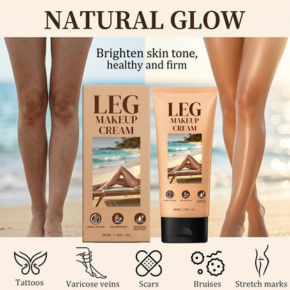 Body Coverage Perfector Waterproof, Leg Makeup&amp;Tattoo Cover Up Cream, All Over Complexion Perfector, 48H Long Lasting Wear,Lightweight Full Coverage Leg Make Up to Cover Veins, Scars, Tattoos (#02)