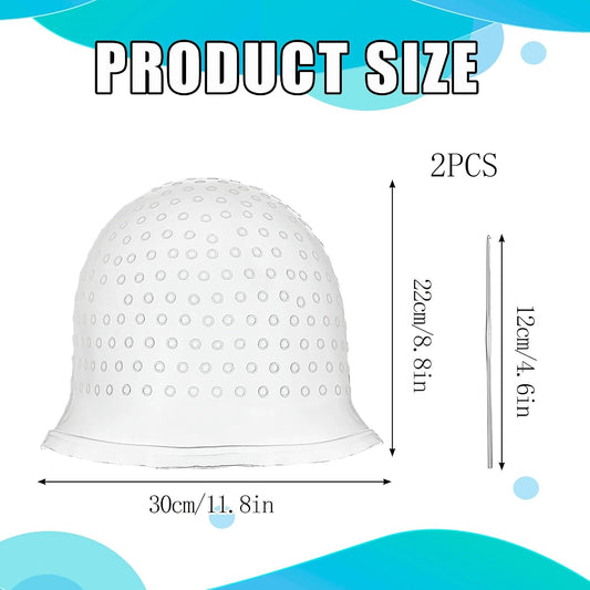 1PCS Highlight Kit - White Hair Highlighting Cap with Silicone Dye Cap, Brushes - Men &amp; Women