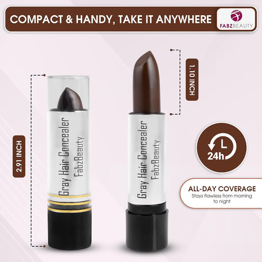 Root Touch Up Stick for Women &amp; Men | Easy Hair Root Colour Touch Up for Grey Coverage, Long-Lasting Hair Colour with Magic Retouch, Natural &amp; Quick Application (Dark Brown)