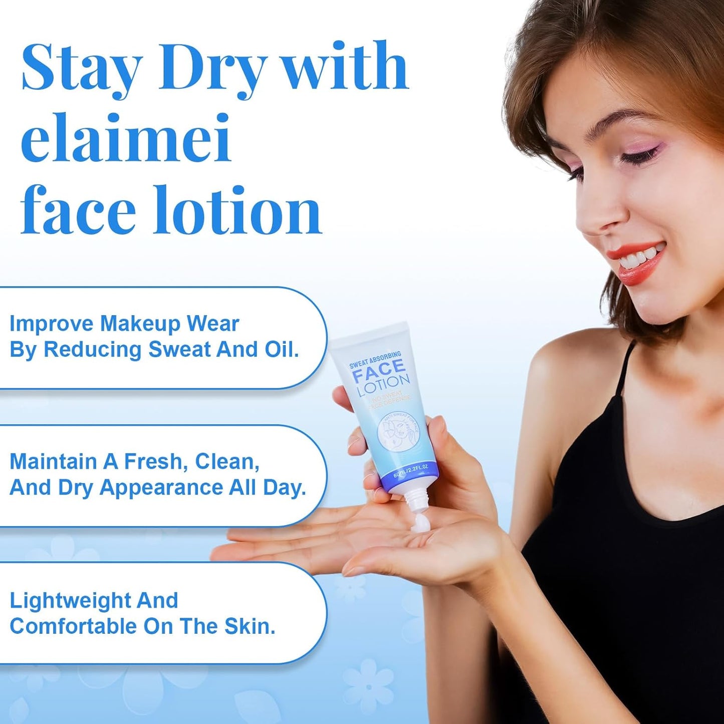 Face Antiperspirant Lotion - Underarm Body Anti Sweat Deodorant - Stop Face Sweating for Women and Men - Sweat Blocker for Sensitive Skin,Prevent Excess Facial Sweating and Facial Shining(60ML)