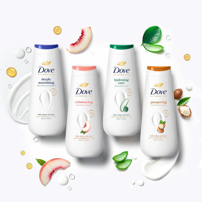 Dove Advanced Care Deeply Nourishing Body Wash Body Cleanser shower gel with skin-natural nutrients for instantly lotion-soft skin 6x 400 ml