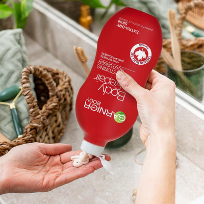 Garnier Body Repair Restoring Moisturiser 400ml, With Nourishing &amp; Soothing Canadian Maple Sap, 24 Hour Hydration, For Extra Dry Rough Skin, Fast Absorbing &amp; Non-Greasy