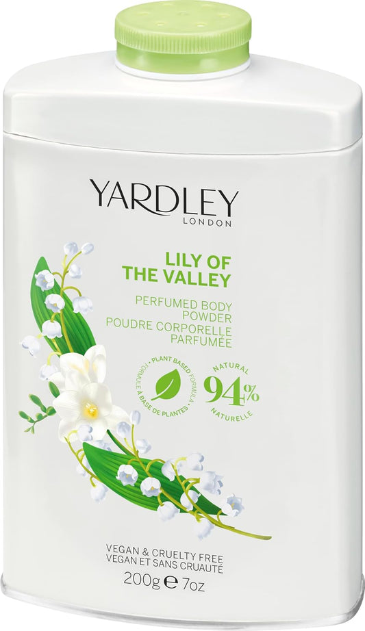 Yardley Lily of The Valley Perfumed Body Powder, Lily of The Valley Dusting Powder 200g