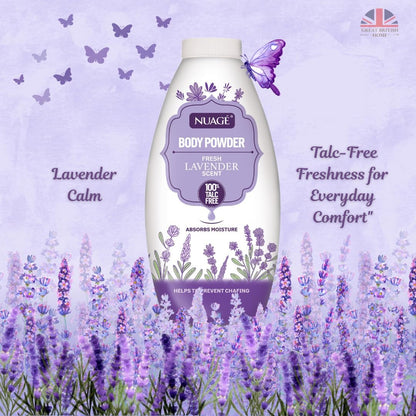NEW Nuage Talc Free Body Powder 250g x 4 Pack – Fresh Lavender, Rose, Water Lily &amp; Cherry Blossom – Moisture-Absorbing Talc Free Powder for Women &amp; Men by GBH