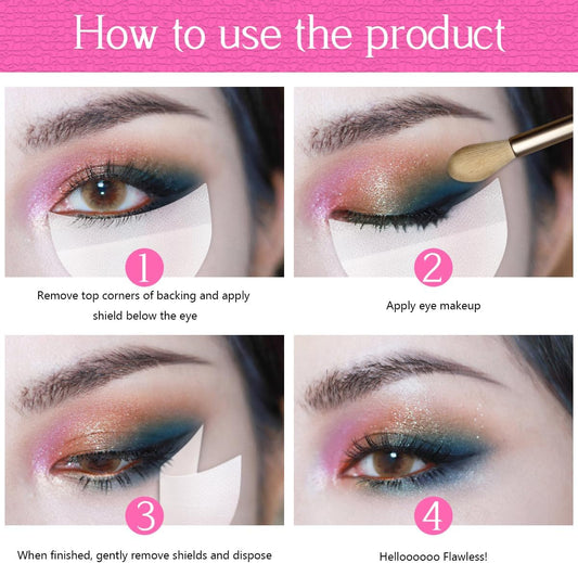 200 Pcs Eyeshadow Shields Lint Free Eyeshadows Tape Professional Eye Shadow Pads Gel Pad Under Patches Prevent Makeup Residue for Eyelash Extensions Eyeliner Lip Tinting