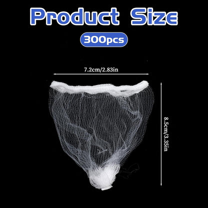300 PCS Kitchen Disposable Strainer Sink Net Mesh Filter Bag Fits Sink Drain Strainer Scalability Elastic Anti-Clogging Bag for Collecting Kitchen Food Waste Leftover Garbage
