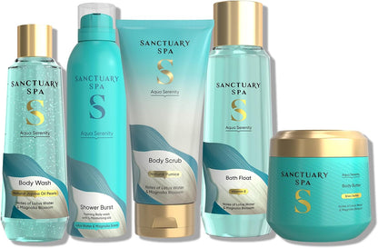 Sanctuary Spa Aqua Serenity Body Butter, 300ml, Deep Hydration with Shea Butter &amp; Vitamin E, Silky Soft Skin, Lotus Water &amp; Magnolia Blossom Ocean-Inspired Fragrance