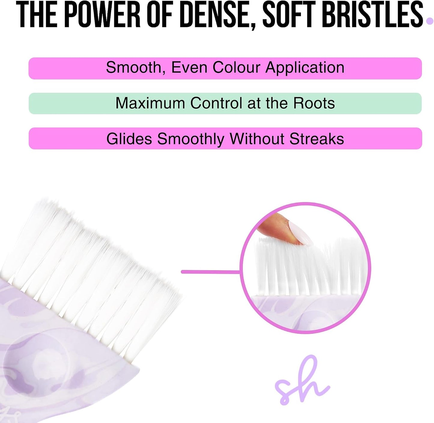 Simply Hair Tint Hair Dye Brushes – Set of 4 - Unique Patterns Hair Brush Set - Ultra-Soft, Flexible Bristles for Root Touch-Ups, Hair Dye, Highlights &amp; Balayage Purple