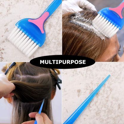 minkissy 2Pcs Hair Color Brush Professional Hair Dye Brush Salon Bleach Tinting for Tint Dying Coloring Applicator Dying (Blue+Black)