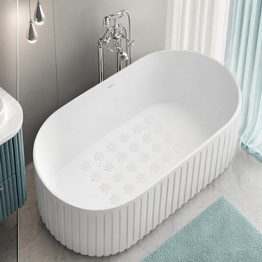 Zirax 30 PCS Clear Anti Slip Shower Stickers, Transparent Non Slip Bath Stickers for Bathtub, Adhesive Bathroom Stickers Safety Treads with Scraper for Stairs, Shower Room, Floors