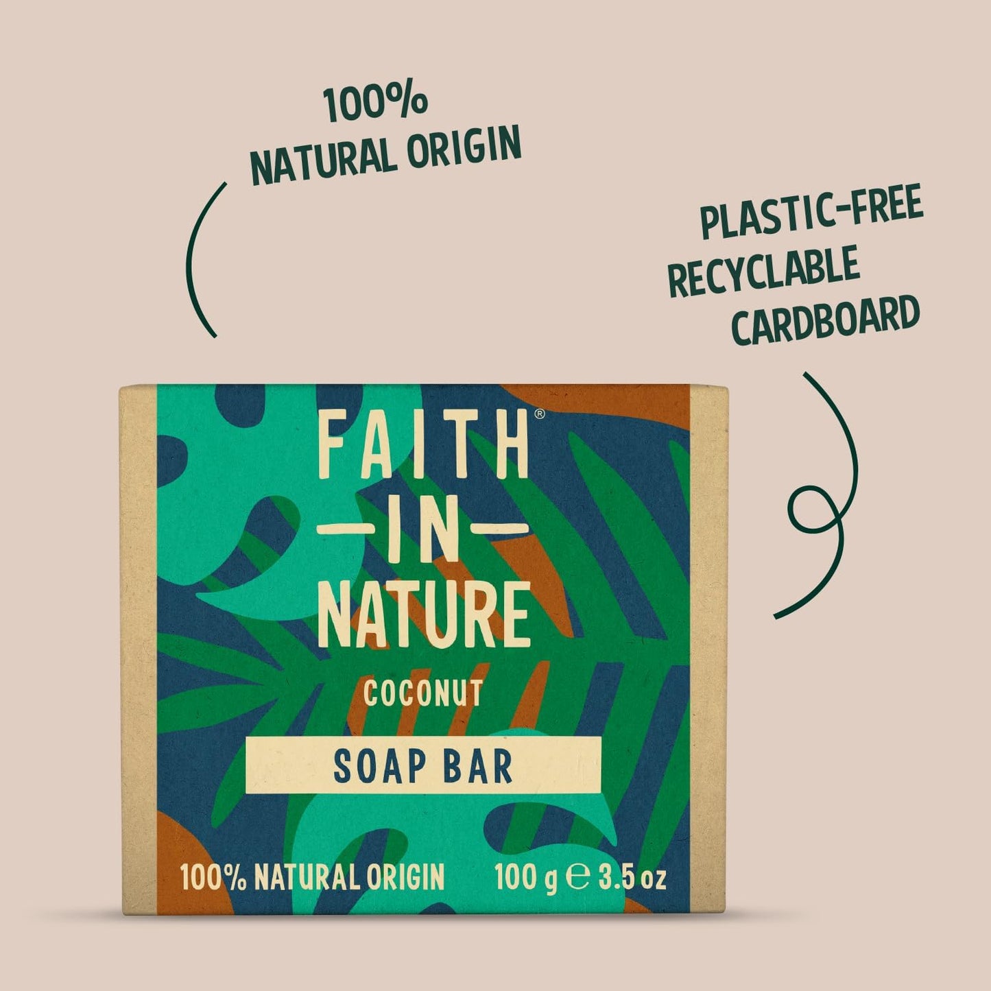 Faith In Nature Natural Coconut Hand Soap Bar, Hydrating, Vegan &amp; Cruelty Free, No SLS or Parabens, 100g