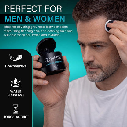 Root Touch Up &amp; Hairline Powder 10g – Covers Grey Roots &amp; Thinning Hair – Sweat &amp; Water Resistant – Hair Concealer for Bald Spots &amp; Fill-In for Men &amp; Women (Medium Brown)