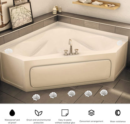 Skyzone Non-Slip Bath Stickers, 20 Piece Bath Mat Non Slip Shower Stickers, White And Non-Abrasive Textured Baby Bath Stickers For Bathroom Toilets Kitchen Pool Surfaces (Shell Shaped)