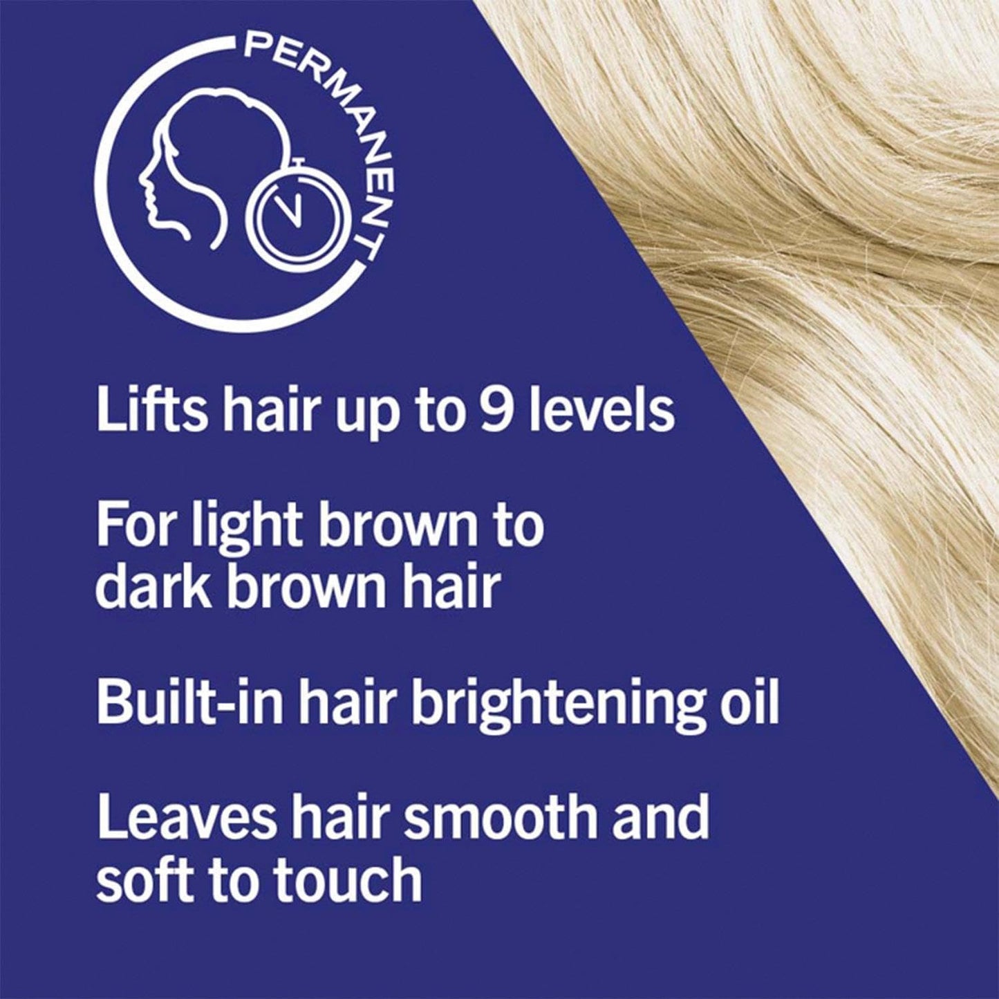 Schwarzkopf LIVE Intense Lightener, Permanent Blonde Bleach Hair Dye, With Brigtening Oil Booster, Lifts Hair Up To 9 Levels - Max Blonde 00B