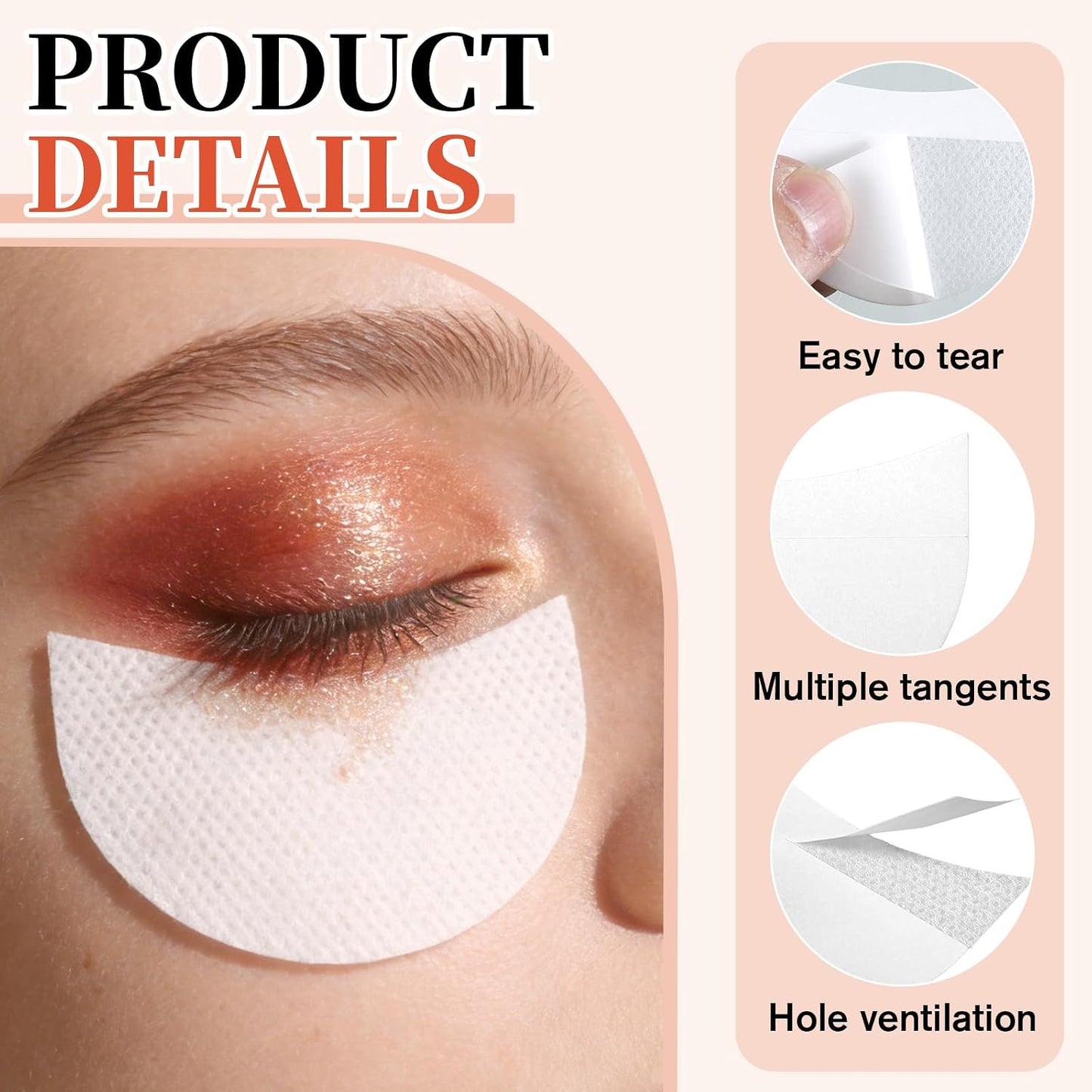 200pcs Eyeshadow Shields, Lint Free Eyeshadow Stickers for Eyeliner Make up, Stencil Gel Pad Under Patches