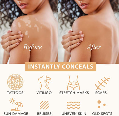 Leg Makeup Concealer Full Coverage,No Transfer Waterproof Cover Varicose Veins Cream,Flawless Leg Makeup Cream To Cover Veins,Long Lasting Body Make up,LegAnd Body Scar Tattoo Cover Up #02