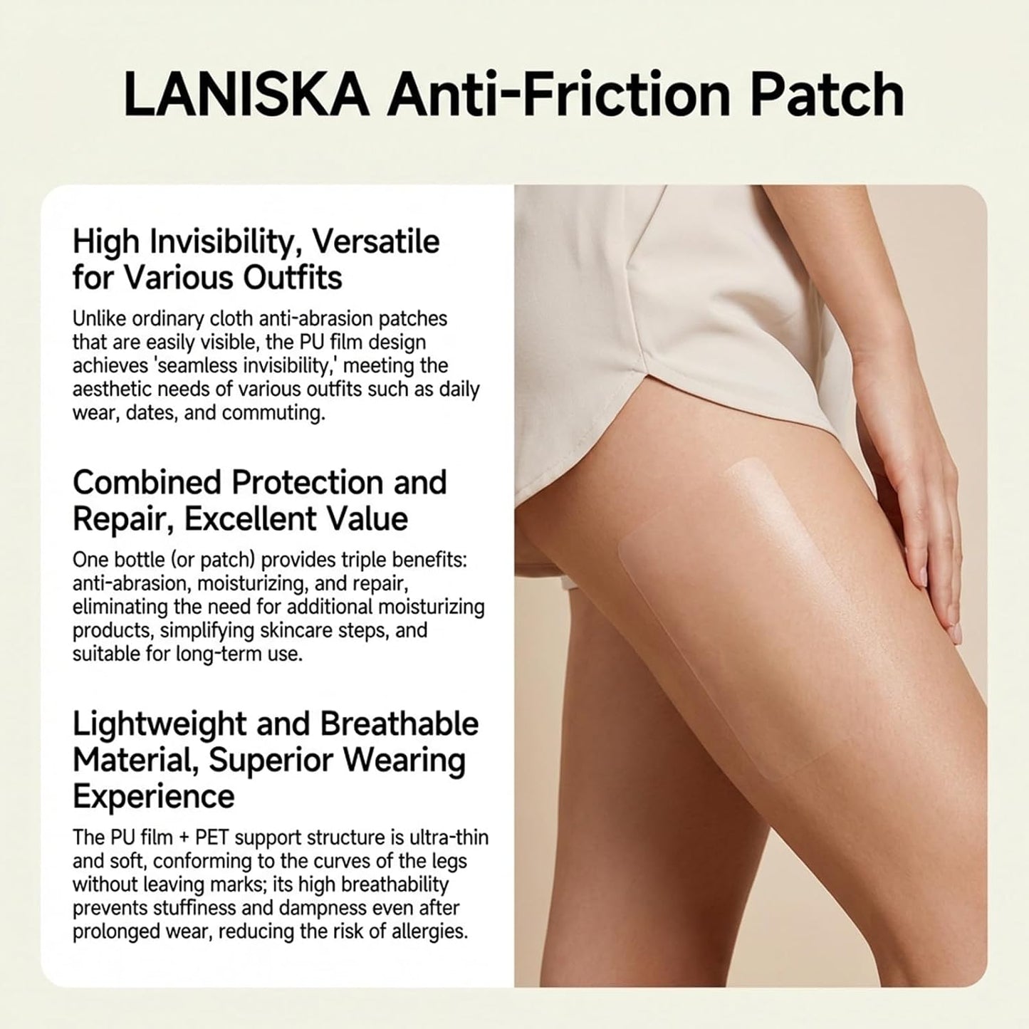 20pcs Waterproof Invisible Firming Patches,Skin Lifting Tape for Legs,Thigh &amp; Body,Body Invisible Adhesive Skin Patches,Transparent All Day Sweatproof,Gentle Daily Use Comfortable Safe,Easy to Use