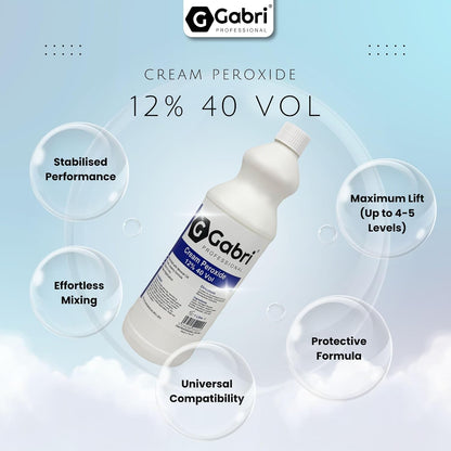 Gabri Professional Cream Peroxide (40 Volume 12%, 1000 ML)