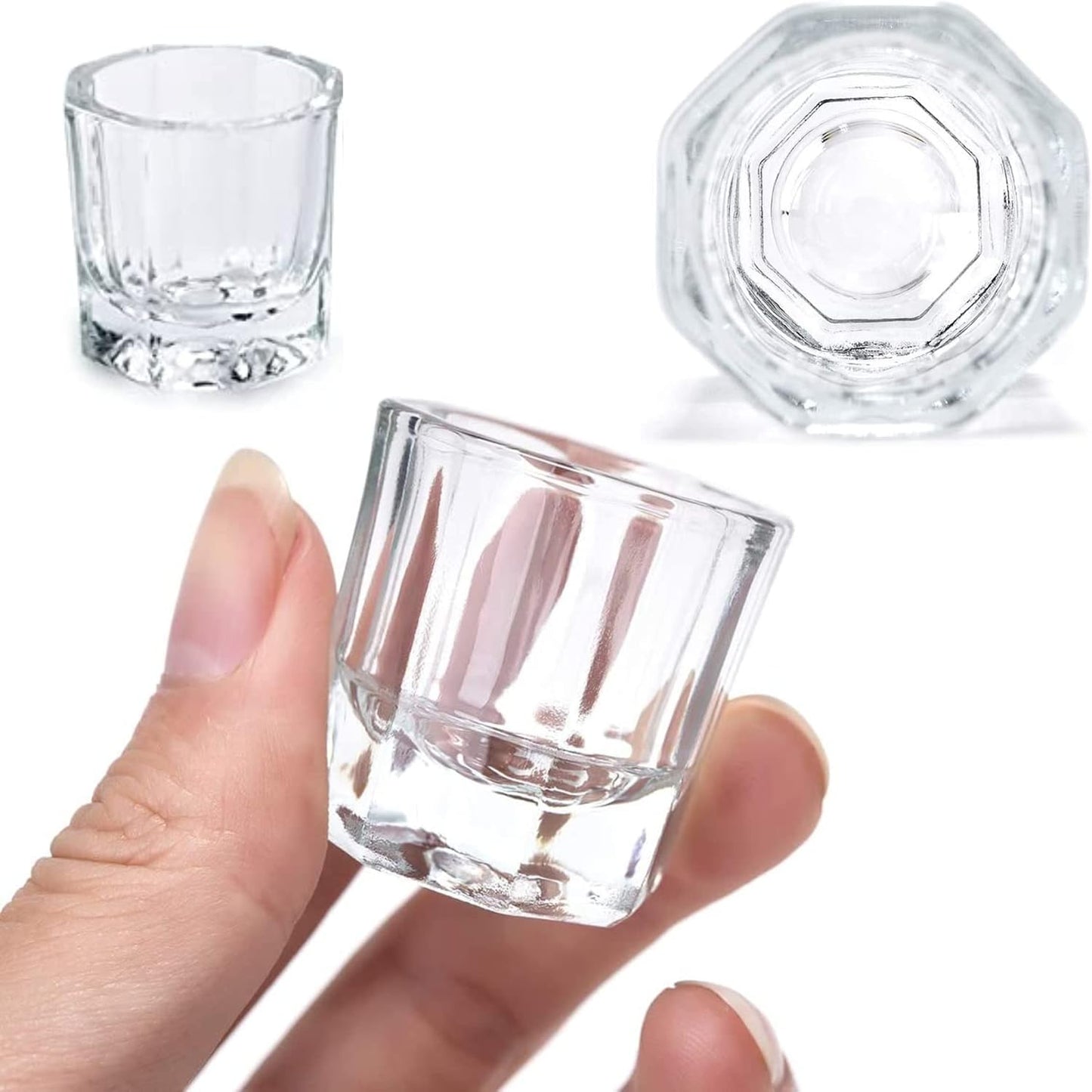 Glamified, glam Crystal Clear Acrylic Liquid Powder Glass Dappen Dish Glass Cup Tint Lash Brush + Dappen Mixing Dish | Eyelash Eyebrow Tinting Tint (Tint Brush + Dappen Dish)