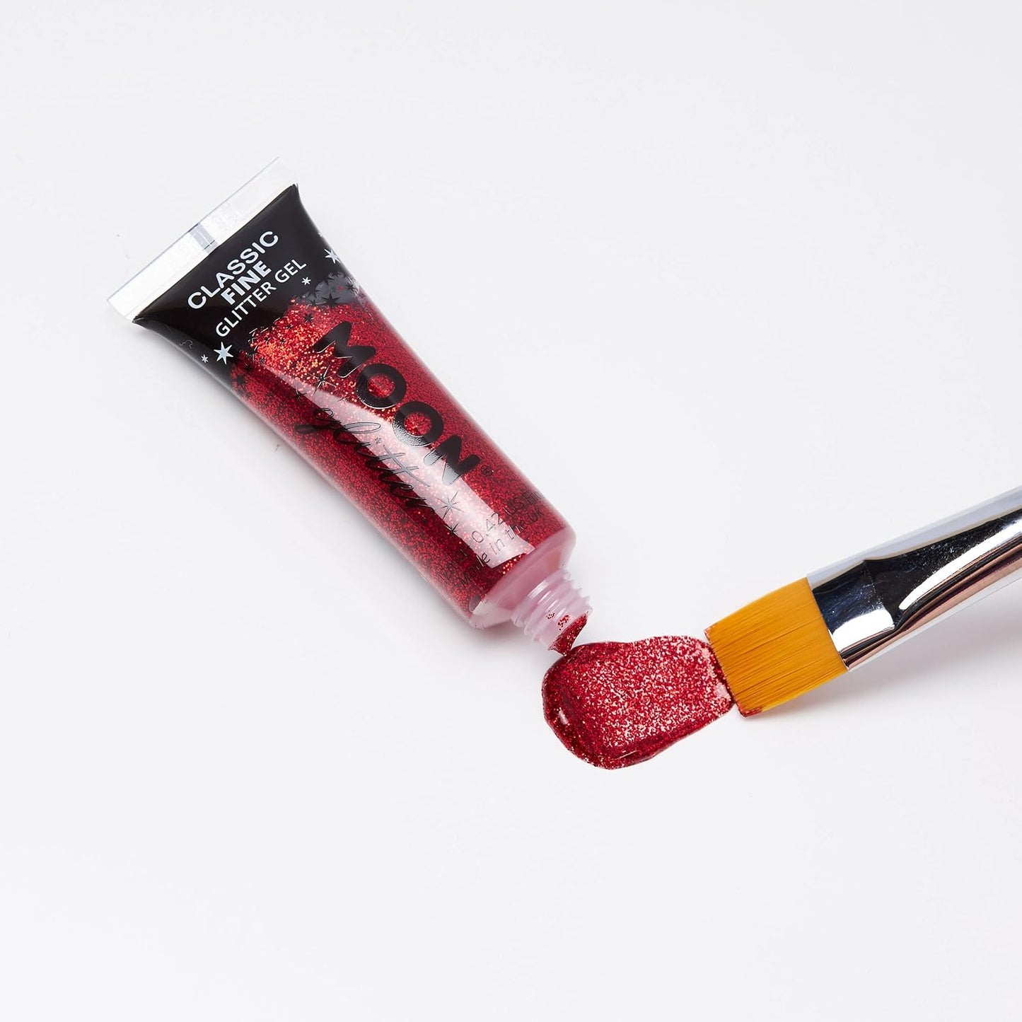 Classic Fine Face &amp; Body Glitter Gel by Moon Glitter - Red - Cosmetic Festival Glitter Face Paint for Face, Body, Hair, Nails - 12ml
