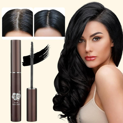 hair Root Colour Touch Up - Grey Cover Up - Semi-Permanent Hair Mascara - Waterproof Long Lasting - Beard (02 Dark Brown, 14ml)