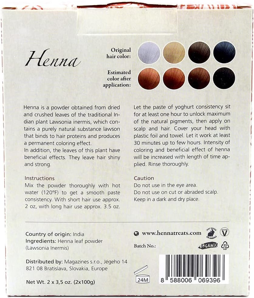 Henna Powder - Red Hair Dye - Fresh and Pure Organic - 200g - Indian Natural Hair Care (Copper red, 200g)