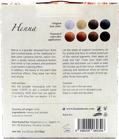 Henna Powder - Red Hair Dye - Fresh and Pure Organic - 200g - Indian Natural Hair Care (Copper red, 200g)