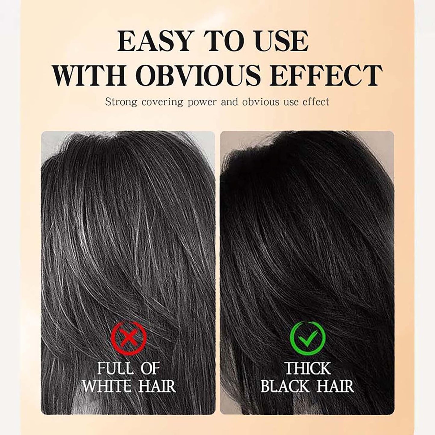 Black Hair Dye Stick for Instant Gray Coverage &amp; Root Touch Up – Waterproof Sweat-Proof Temporary Hair Color Stick, Quick Application for Men &amp; Women, Travel-Friendly Design (01Black)