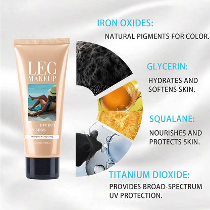Waterproof Leg Makeup without Transfer, Tattoo Cover for Varicose Veins/Scars, Skin Perfecting Body Foundation, Balances Skin (#02)