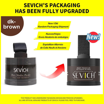 Sevich Hairline Powder - Root Touch Up Instantly Hair Color for Thinning Gray Coverage - Bald Spot Concealing Hair Powder for Women &amp; Men - 48Hour Waterproof &amp; Sweatproof - Dark Brown