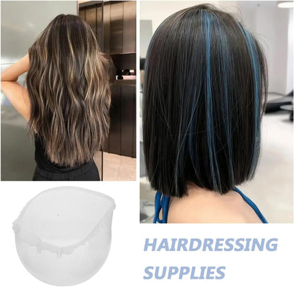 Healeved Highlighting Cap with Hook Hair Dye Hat with Cross Holes Elastic Design for Even Coloring Reusable Hair Highlight Kit for Home Salon Use