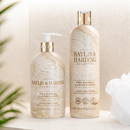 Baylis &amp; Harding Elements Pink Blossom and Lotus Flower Hand Wash, 500 ml (Pack of 3) - Vegan Friendly