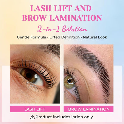 Lash Lift Lotion, Lash Lift Kit, Eyelash Perming and Brow Lamination Kit, Easy Squeeze Tube Design, Salon 15 Uses, Up to 6 Weeks Curl